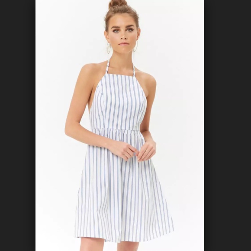 Nwt Striped Halter Dress